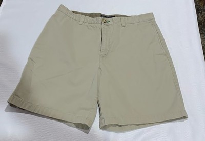 Mens Tommy Hilfiger Khaki Shorts Size 35 Flat Front Casual Chino