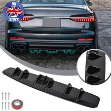 Rear Bumper Lip Diffuser Splitter Spoiler 7 Fins For Renault Clio Laguna Megane