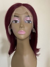 Burgundy Red Wig Glueless 13x4 Lace Front Wig Human Hair 150 Density 14?  #99J