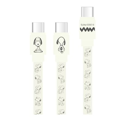 Gourmandies Peanuts Snoopy USB 2.0 Type-C Cable Ivory SNGG-44IV Compatible PD60W
