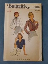 1970s Butterick 3815 Vintage Sewing Pattern Misses Shirt Size 12 B34" UNCUT