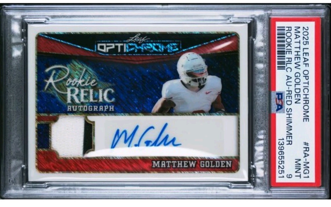 Matthew Golden Leaf Optichrome Rookie Relic Autograph #RAMG1 Red Shimmer