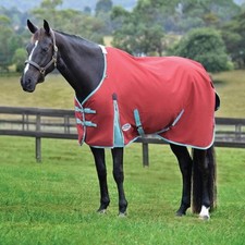Image of WeatherBeeta ComFiTec Essential 50g Lite Plus Turnout Rug - Red/Blue/Beige
