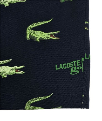 Polo sportiva Lacoste uomo 2XL blu navy vestibilità classica stampa coccodrillo all over - Foto 6 di 12