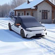 Magnetic Windshield Snow Cover with Reflective Strip for Vehicle Protection