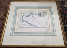 NAFPLIO GRECIA GOLFO ARGOLICO NAPOLI MAPPA LITOGRAFICA DI ROUX XIX SECOLO. CORNICE.