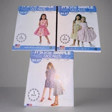 3 Girl Dress Patterns; MacCalls It’s Sew Simple Uncut Retro