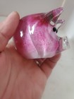 Vintage Art Glass Pink Pig Hand Blown Glass Pink Pig Paperweight Super Cute Hog — photo 10