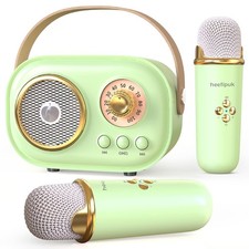 Mini Karaoke Machine for Kids  Adults, Portable Bluetooth Speaker with 2 Wirele