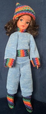 Pedigree Sindy Hard Head High Colour Brunette Late 1970s Faerie Glen Set