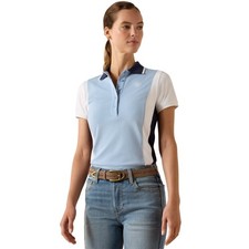 Ariat Taryn Damen Kurzarm Poloshirt - St. Tropez/Wei&szlig;