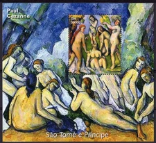 Sao Tome 2005 PAUL CEZANE Famous Nudes Paintings S/S Perforated MNH