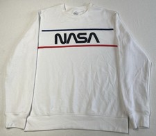 NASA Well Worn LA Size Medium Crewneck Sweatshirt Pullover White Red Black
