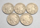 LOT OF 5 - 1936 5 CENT INDIAN HEAD BUFFALO NICKEL