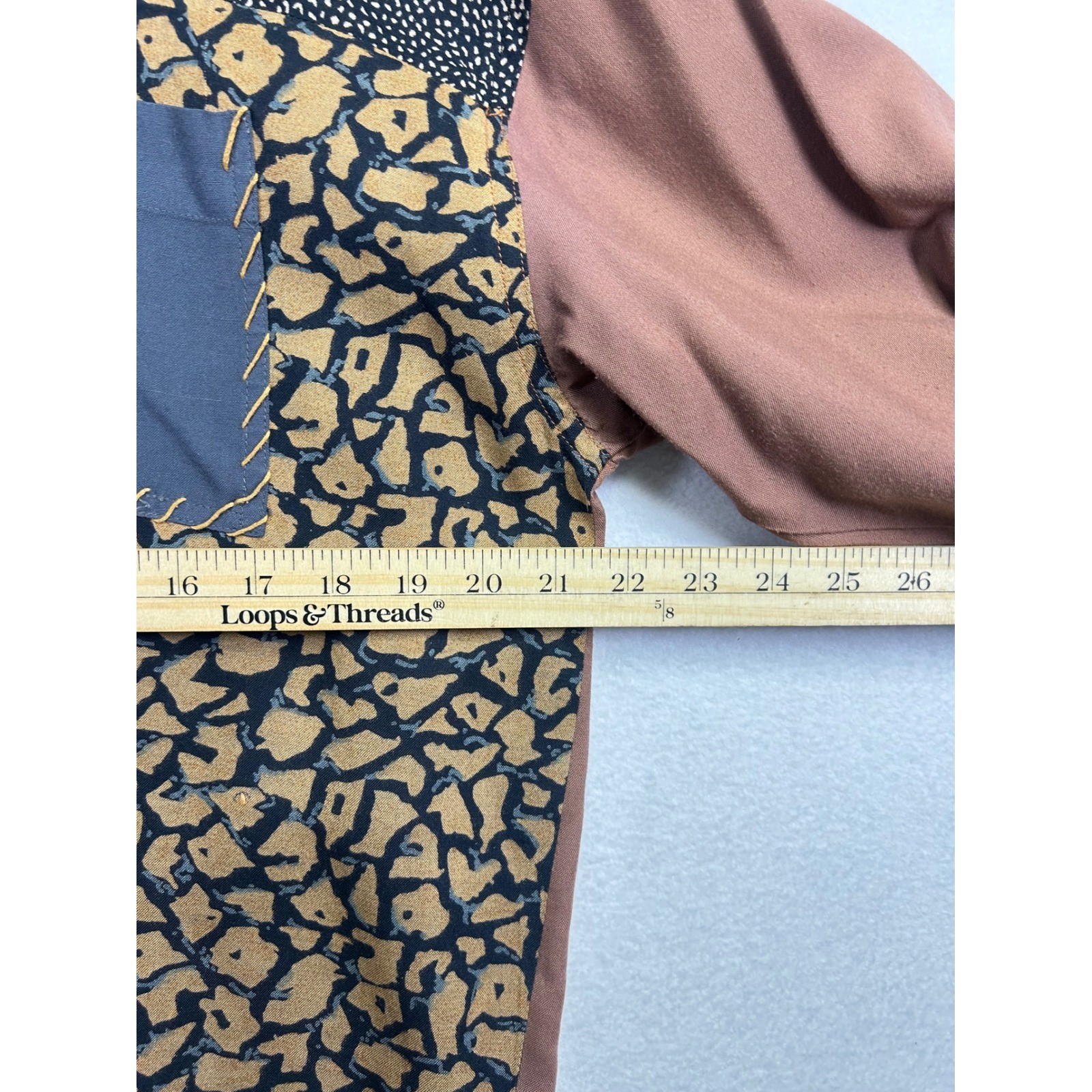 Vintage Together Patchwork Print Button Down Shir… - image 7