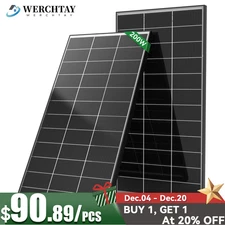 Bifacial 200W Solar Panel Home RV PV Power Off-Grid Boat Power Camping Battery