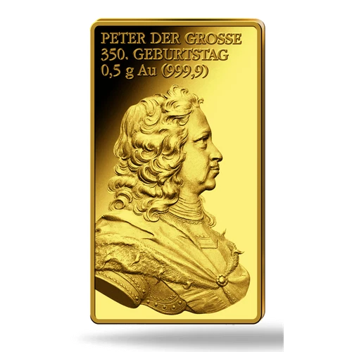 Gold Motif Bar 350th Birthday Tsar Peter the Great (2022).