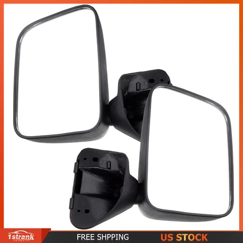 LH+RH Pair Manual Side View Mirrors For 1987-89 Toyota Pickup 4Runner w/Vent