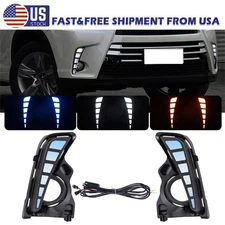 DRL Daytime Running Light Fog Turn Lamp For Toyota Highlander 2017-2018 2019 USA
