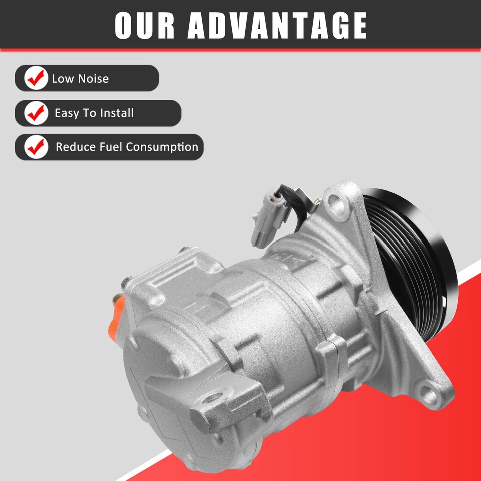 AC A/C Compressor For Chrysler Town & Country Dodge Caravan 96-00 10PA17J 57378 - Image 3 of 4