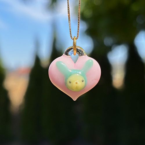 💖 Sakibomb x Aquariust Collab Mini Chappy Bunny Pendant ✨ Heady Boro Glass