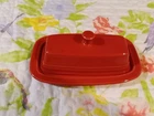 Fiesta Homer Laughlin HLC Fiestaware USA Red Scarlet Covered Butter Dish Read de