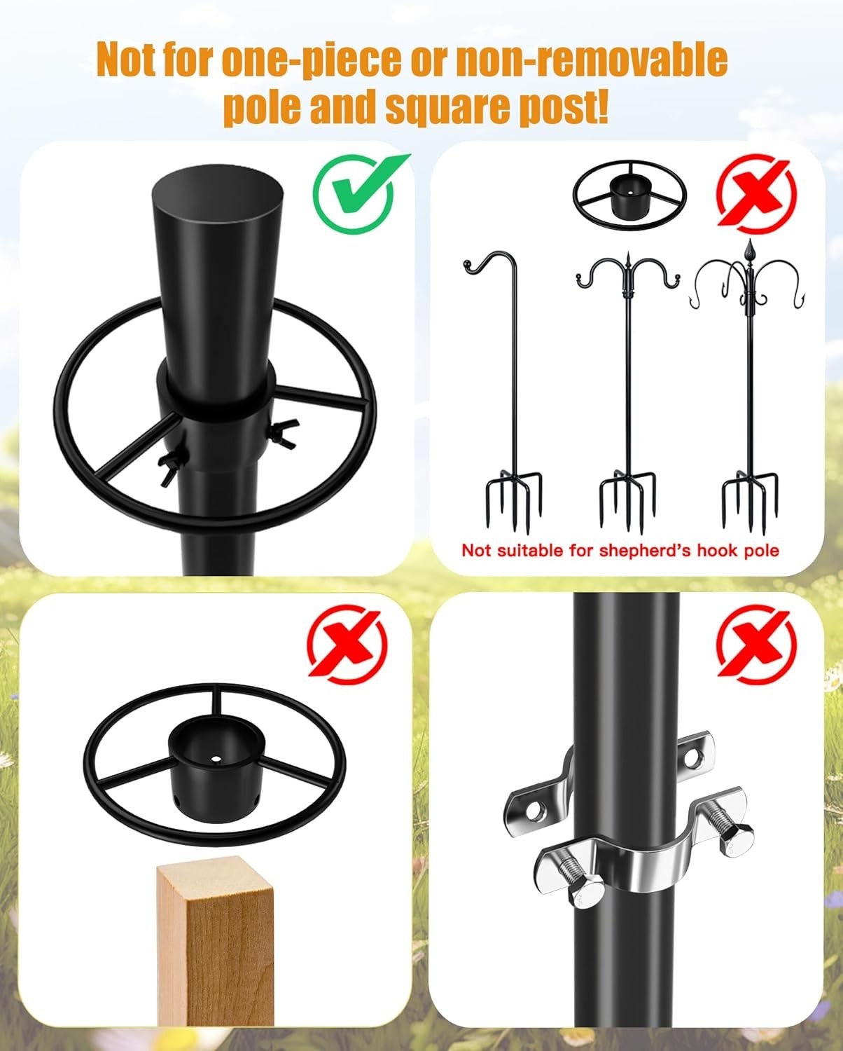 Squirrel Baffle for Bird Feeder Pole - 19 Inch Metal Guard for Shepherd’s Hoo...