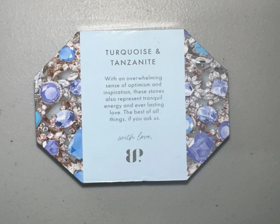 Rose gold Bomb Party december birthday collection necklace, turquoise stone, 18” - Image 4 of 4