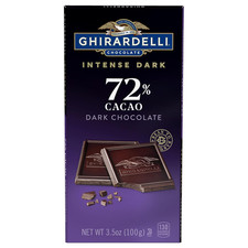 Intense Dark Chocolate Bar, 72 Cacao, 3.5 Oz Bar