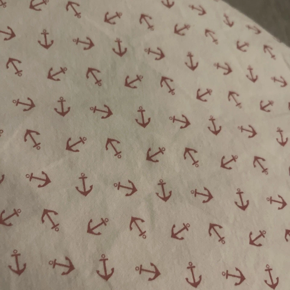 Ralph Lauren Sábana Plana Náutica Talla Queen Blanca con Anclas Rojas por Foto 2 de 4