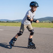 Adjustable Kids  Inline Skates Adjustable 4 Sizes Blade Roller w/Light-up Wheels