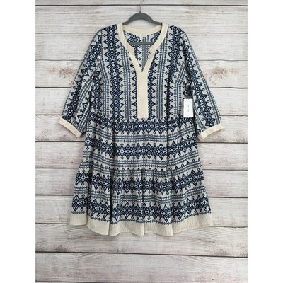 Fig and Flower Anthropologie BOHO Peasant Dress Womens 1X Cream Blue NEW | eBay Fig and Flower Anthropologie BOHO Peasant Dress Womens 1X Cream Blue NEW | eBay