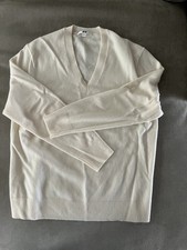 Cashmere V-Neck Sweater White Uniqlo Size Large