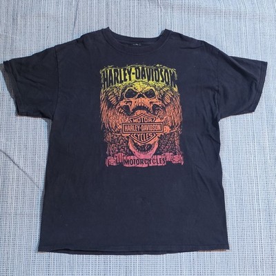Harley-Davidson Conrad s Joliet IL Scull Wings Bikers Black T-Shirt Men's Size M