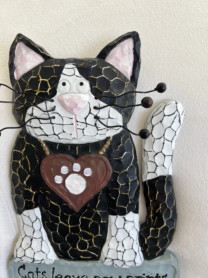 "Placa de pared vintage 1996 TODOS los gatos dejan patas impresas en tu corazón 11""x7""" Foto 3 de 4