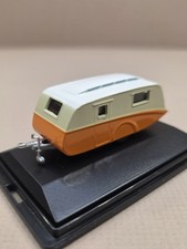 1:76 Scale Oxford Diecast Caravan Orange/Cream Boxed.