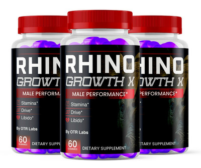 RhinoGrowthX Male Performance Gummies for Men Stamina Drive Libido 180CT