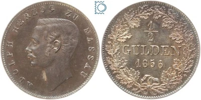Herzogtum Nassau ½ Gulden 1856 | Herzog Adolph (1839-1866) [MZ604 - Bild 1 von 3