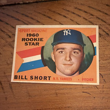 Sport Magazine 1960 Rookie Star Bill Short New York Yankees #142 Rookie Card. rookie card picture