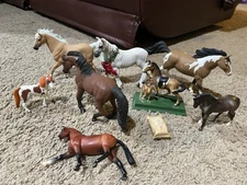 Mixed Lot Of Breyer Safari Ltd Horses Collectible Figures Morgan Mare Mustang