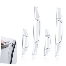 Car Front Rear Door Anti-Collision Strips, 5.79" / 3.15" Self 4 PCS Transparent