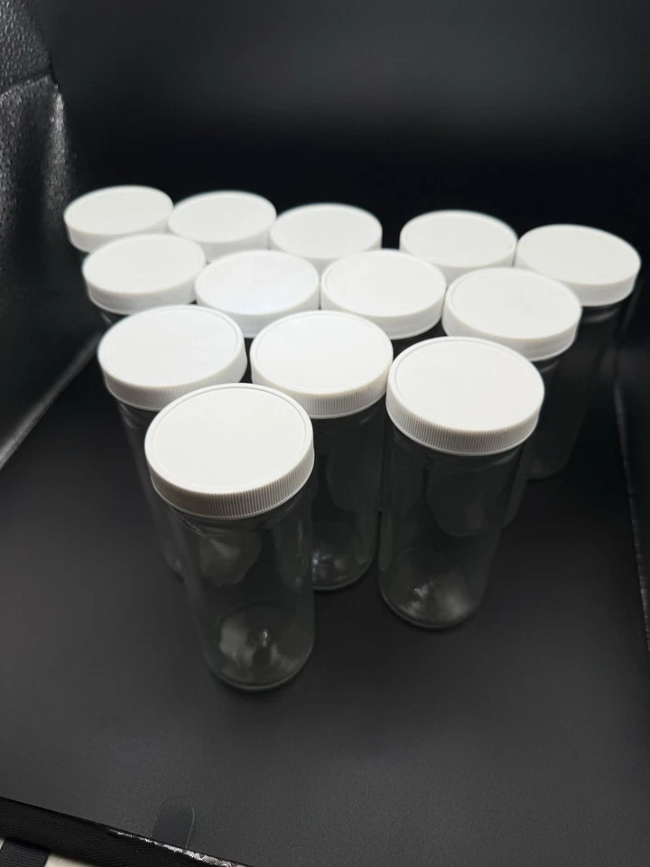 8oz 250ml Round Plastic Jars with Black Screw Top Lid for Storage 24Pcs - Image 2 of 4