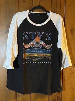 STYX Paradise Theatre World Tour 1981 Raglan T-Shirt XL Black/White Baseball Tee