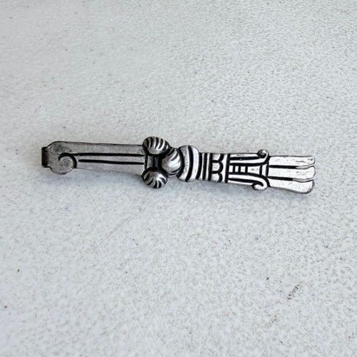 Vintage Sterling Silver 980 Tie Clip Taxco Mexican Ornate Pattern Bar