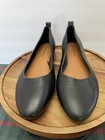 Lucky Brand Canison Black Leather Ballet Flats Women's Size 8M (39) Comfort