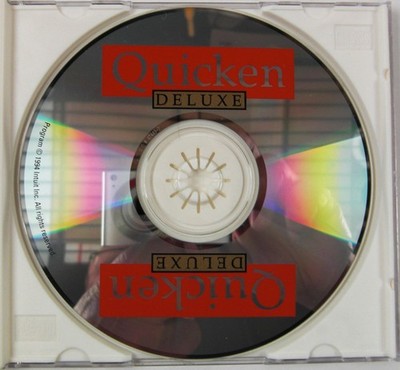 Quicken Deluxe 94 Original Packaging CD Windows Software opened