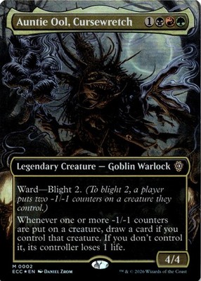MTG Auntie Ool, Cursewretch (Borderless) FOIL NM M 2 Commander: Lorwyn Eclipsed