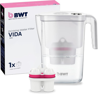 Wasserfilter Kanne Weiss 2,6 Liter - Mitgelieferte Kartusche Filtert