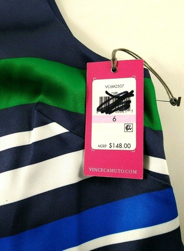 Womens Vince Camuto Dress NWT A-Line Sheath Embellished Faux Gemstone Striped 6 - Picture 6 of 8