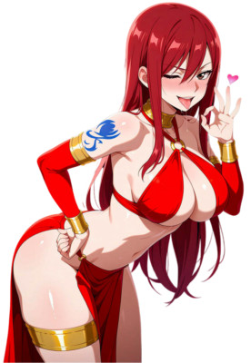 Erza Scarlet Fairy Tail Waifu Weatherproof Anime Sticker 6'' Car Decal